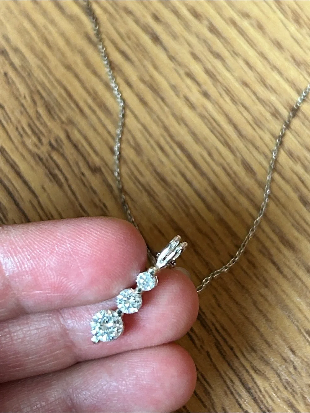 Vintage Clear Sparkly Rhinestone Necklace Sterling Silver Chain